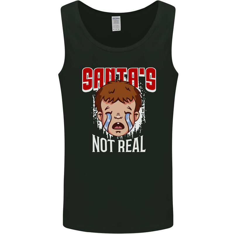 Santa's Not Real Funny Christmas Bah Humbug Xmas Mens Vest Tank Top Black