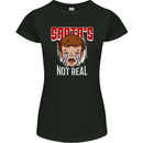 Santa's Not Real Funny Christmas Bah Humbug Xmas Womens Petite Cut T-Shirt Black