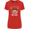 Santa's Not Real Funny Christmas Bah Humbug Xmas Womens Wider Cut T-Shirt Red