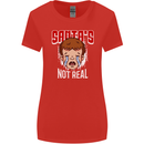 Santa's Not Real Funny Christmas Bah Humbug Xmas Womens Wider Cut T-Shirt Red