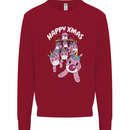 Santa's Sleight Pulled By Christmas Unicorns Xmas Mens Sweatshirt Jumper Red