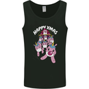 Santa's Sleight Pulled By Christmas Unicorns Xmas Mens Vest Tank Top Black