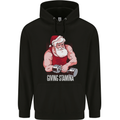Santa's Workout Funny Christmas Gym Xmas Training Childrens Kids Hoodie Black
