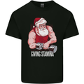 Santa's Workout Funny Christmas Gym Xmas Training Mens Cotton T-Shirt Tee Top Black