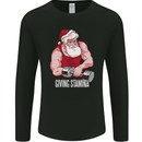 Santa's Workout Funny Christmas Gym Xmas Training Mens Long Sleeve T-Shirt Black