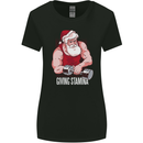 Santa's Workout Funny Christmas Gym Xmas Training Womens Wider Cut T-Shirt Black