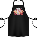 Santa v Jesus Video Game Style Christmas Xmas Cotton Apron 100% Organic Black