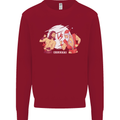 Santa v Jesus Video Game Style Christmas Xmas Kids Sweatshirt Jumper Red