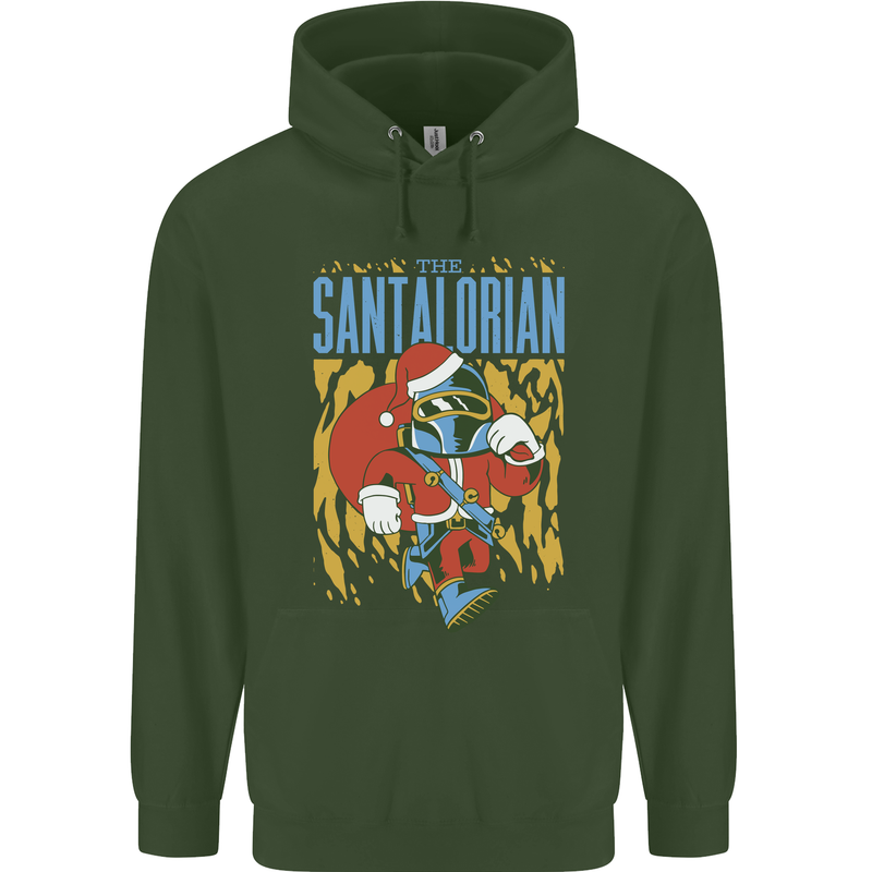 Santalorian Funny Christmas Parody Xmas Childrens Kids Hoodie Forest Green
