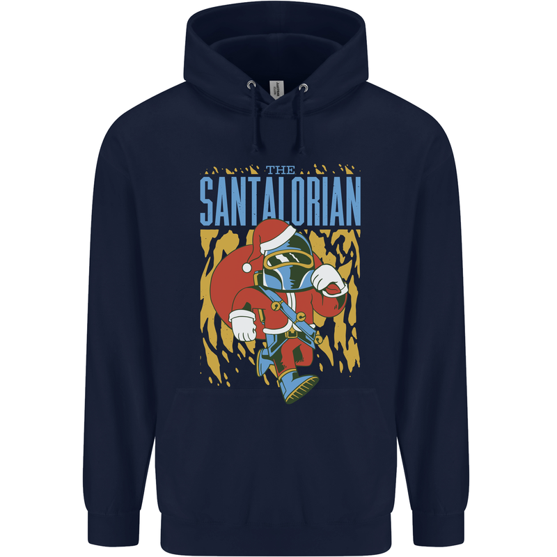 Santalorian Funny Christmas Parody Xmas Childrens Kids Hoodie Navy Blue