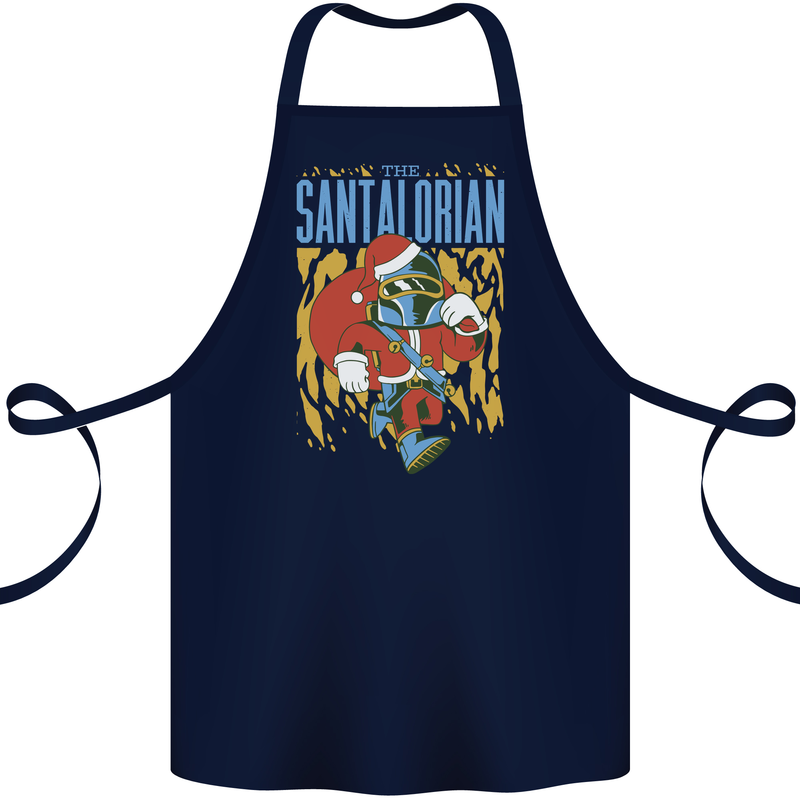 Santalorian Funny Christmas Parody Xmas Cotton Apron 100% Organic Navy Blue