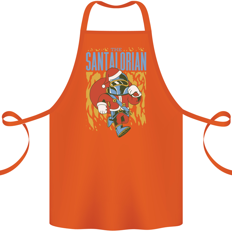 Santalorian Funny Christmas Parody Xmas Cotton Apron 100% Organic Orange