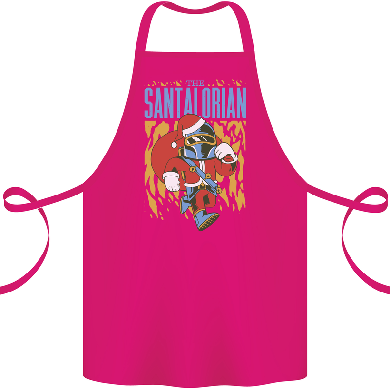 Santalorian Funny Christmas Parody Xmas Cotton Apron 100% Organic Pink