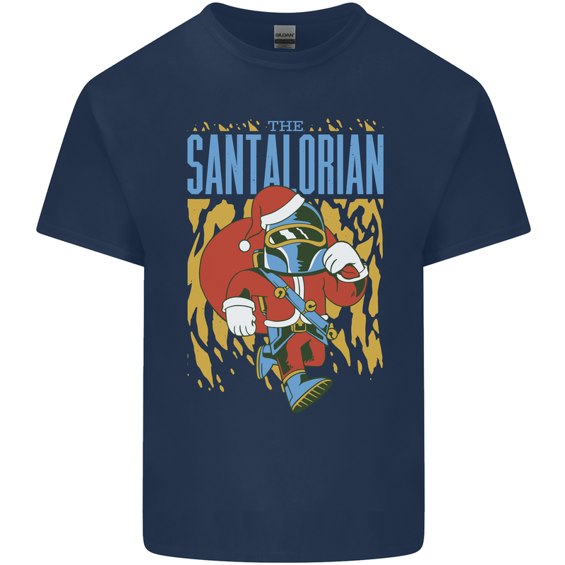 Santalorian Funny Christmas Parody Xmas Mens Cotton T-Shirt Tee Top Navy Blue