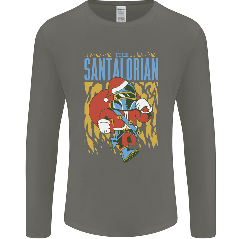 Santalorian Funny Christmas Parody Xmas Mens Long Sleeve T-Shirt Charcoal