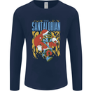 Santalorian Funny Christmas Parody Xmas Mens Long Sleeve T-Shirt Navy Blue
