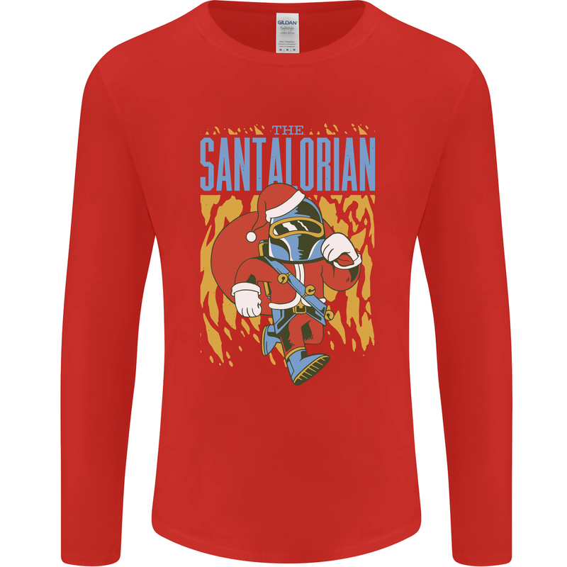 Santalorian Funny Christmas Parody Xmas Mens Long Sleeve T-Shirt Red