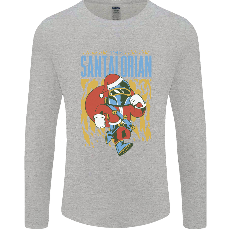 Santalorian Funny Christmas Parody Xmas Mens Long Sleeve T-Shirt Sports Grey