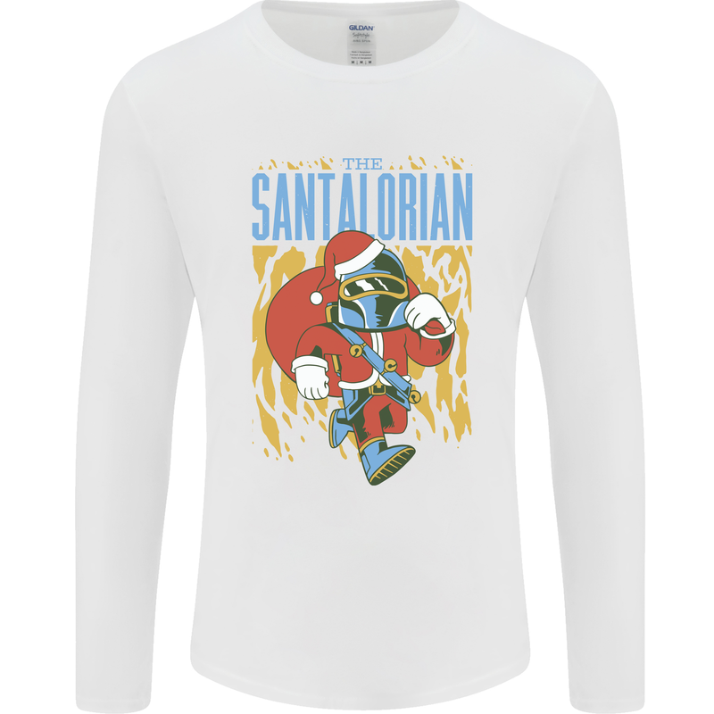 Santalorian Funny Christmas Parody Xmas Mens Long Sleeve T-Shirt White