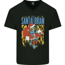 Santalorian Funny Christmas Parody Xmas Mens V-Neck Cotton T-Shirt Black