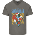 Santalorian Funny Christmas Parody Xmas Mens V-Neck Cotton T-Shirt Charcoal
