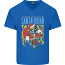 Santalorian Funny Christmas Parody Xmas Mens V-Neck Cotton T-Shirt Royal Blue