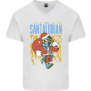 Santalorian Funny Christmas Parody Xmas Mens V-Neck Cotton T-Shirt White