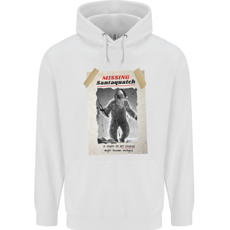 Santaquatch Christmas Bigfoot Xmas Sasquatch Childrens Kids Hoodie White