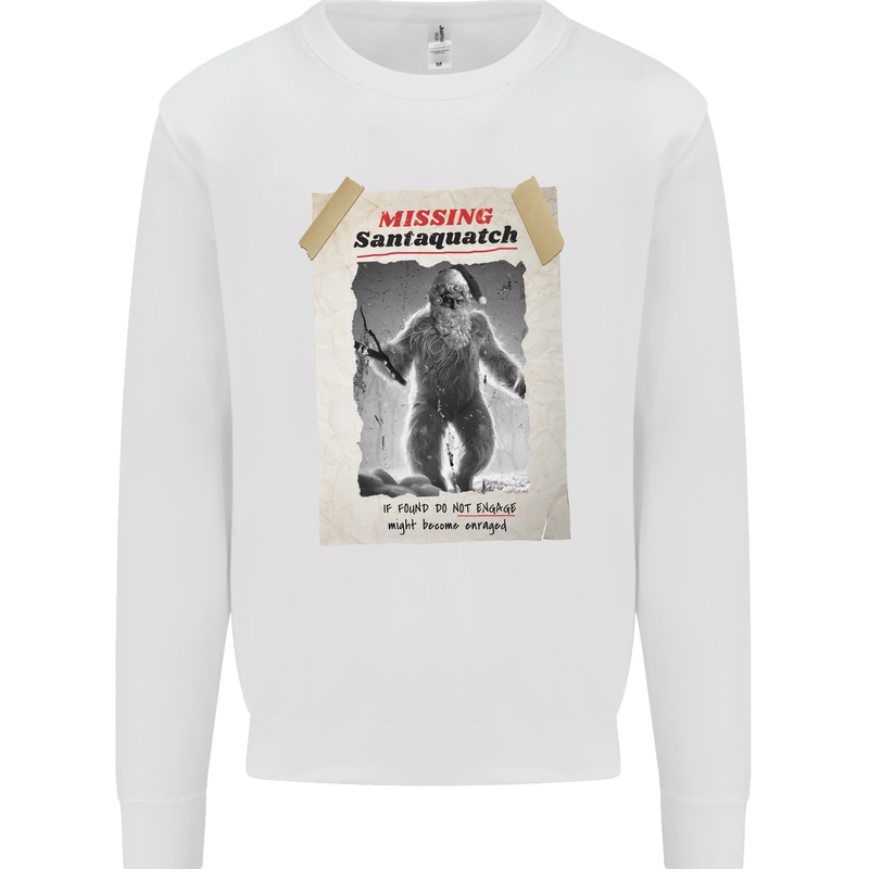 Santaquatch Christmas Bigfoot Xmas Sasquatch Kids Sweatshirt Jumper White