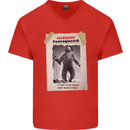 Santaquatch Christmas Bigfoot Xmas Sasquatch Mens V-Neck Cotton T-Shirt Red