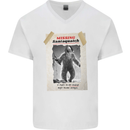 Santaquatch Christmas Bigfoot Xmas Sasquatch Mens V-Neck Cotton T-Shirt White