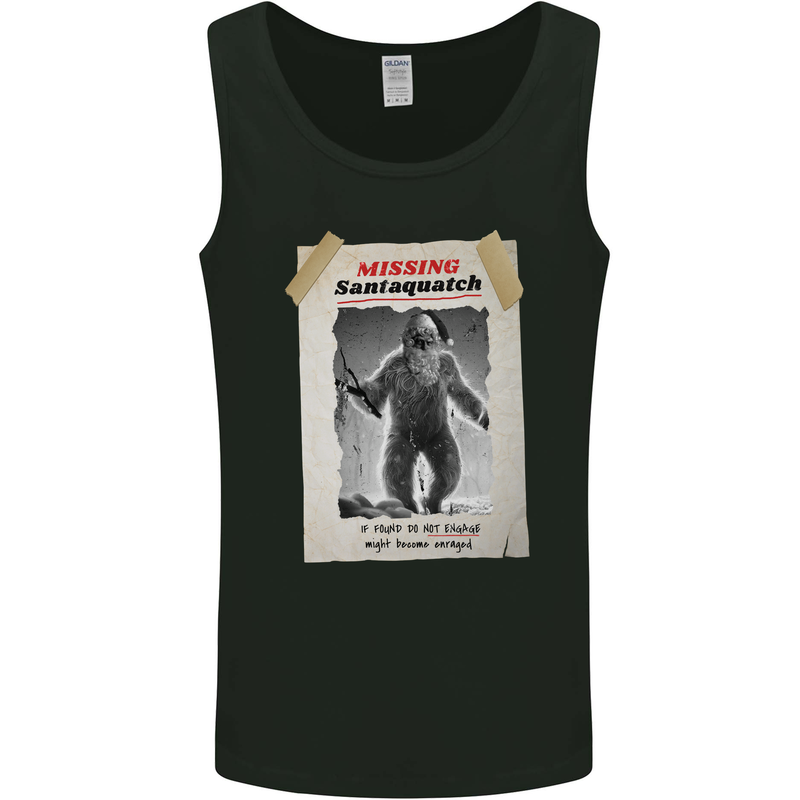 Santaquatch Christmas Bigfoot Xmas Sasquatch Mens Vest Tank Top Black