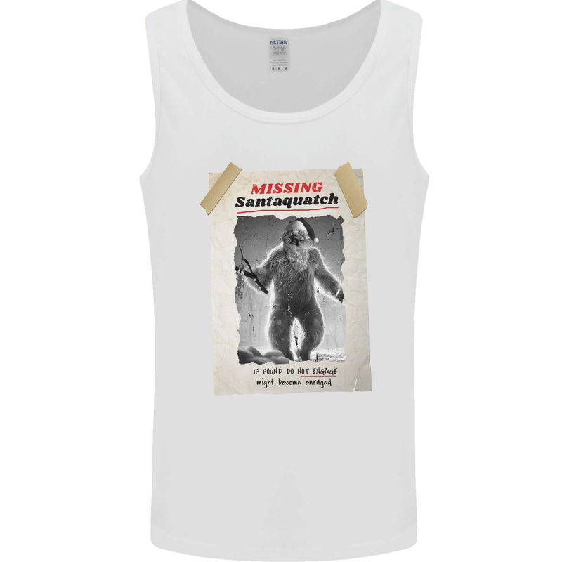 Santaquatch Christmas Bigfoot Xmas Sasquatch Mens Vest Tank Top White