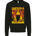 Santazilla Japanese Comic Anime Christmas Xmas Mens Sweatshirt Jumper Black