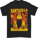 Santazilla Japanese Comic Anime Christmas Xmas Mens T-Shirt 100% Cotton Black