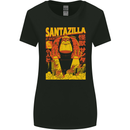 Santazilla Japanese Comic Anime Christmas Xmas Womens Wider Cut T-Shirt Black
