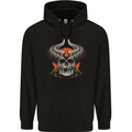 Satan Skull Devil Horns Childrens Kids Hoodie Black