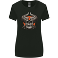 Satan Skull Devil Horns Womens Wider Cut T-Shirt Black