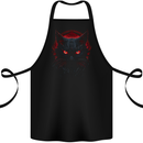 Satanic Cat Evil Halloween Cotton Apron 100% Organic Black
