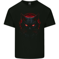 Satanic Cat Evil Halloween Kids T-Shirt Childrens Black