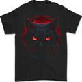 Satanic Cat Evil Halloween Mens T-Shirt 100% Cotton BLACK