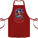 Satanic Cat Mum Black Magic Witch Halloween Cotton Apron 100% Organic Maroon