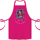 Satanic Cat Mum Black Magic Witch Halloween Cotton Apron 100% Organic Pink