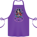 Satanic Cat Mum Black Magic Witch Halloween Cotton Apron 100% Organic Purple