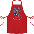 Satanic Cat Mum Black Magic Witch Halloween Cotton Apron 100% Organic Red