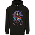 Satanic Cat Mum Black Magic Witch Halloween Mens 80% Cotton Hoodie Black