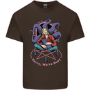 Satanic Cat Mum Black Magic Witch Halloween Mens Cotton T-Shirt Tee Top Dark Chocolate