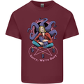 Satanic Cat Mum Black Magic Witch Halloween Mens Cotton T-Shirt Tee Top Maroon
