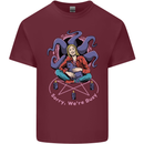 Satanic Cat Mum Black Magic Witch Halloween Mens Cotton T-Shirt Tee Top Maroon