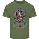 Satanic Cat Mum Black Magic Witch Halloween Mens Cotton T-Shirt Tee Top Military Green